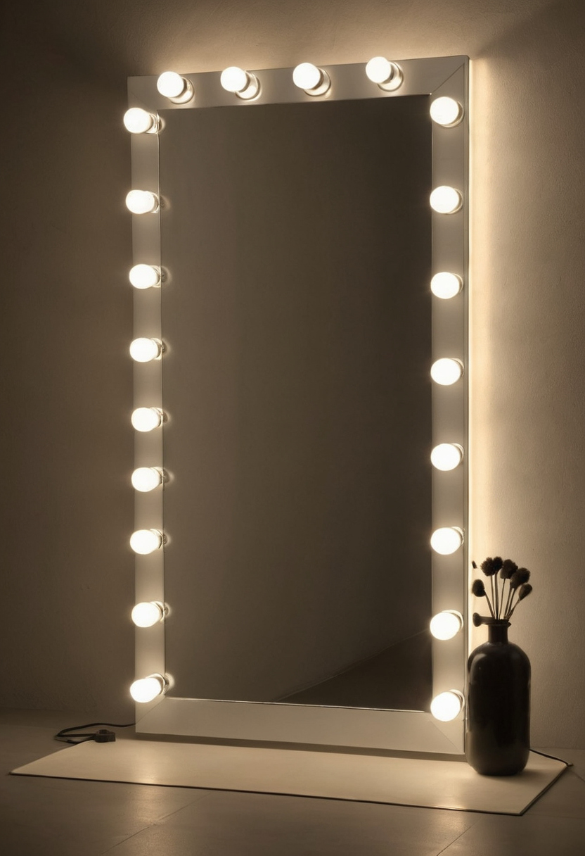 Which luminaires are safest near floor mirrors editorial visual