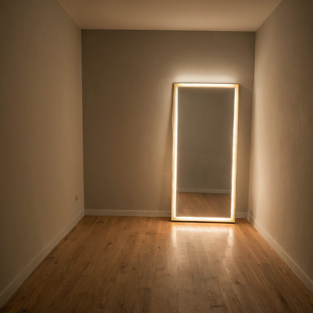 Practical visual for Why can floor mirrors create false brightness in lighting drawings