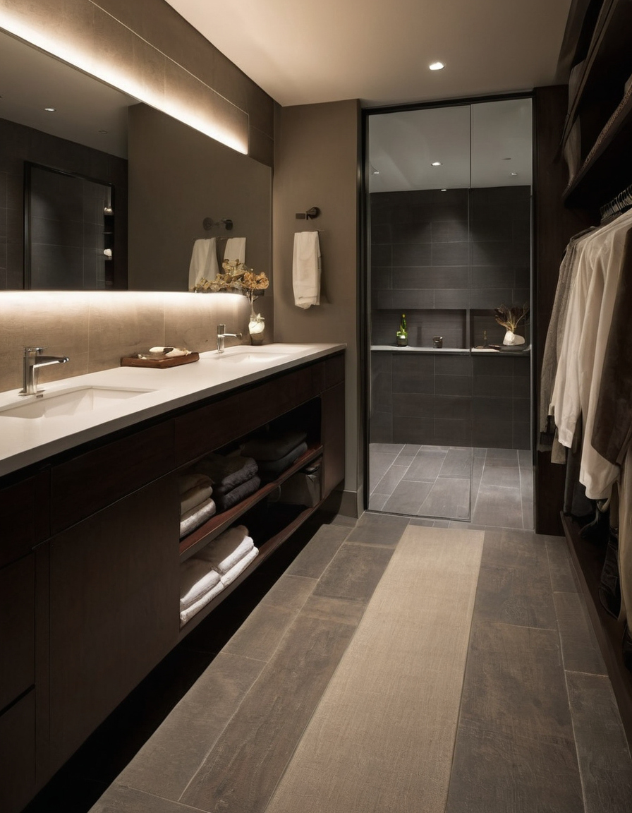 Vertical illuminance at floor mirrors should be measured at face, torso, and footwear heights interior planning detail