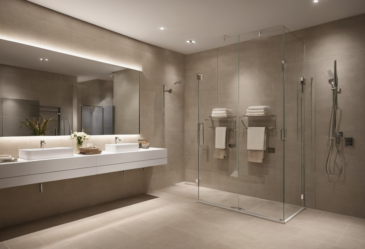 Luxury interior image showing Which color temperature is most useful for a residential dressing-room mirror