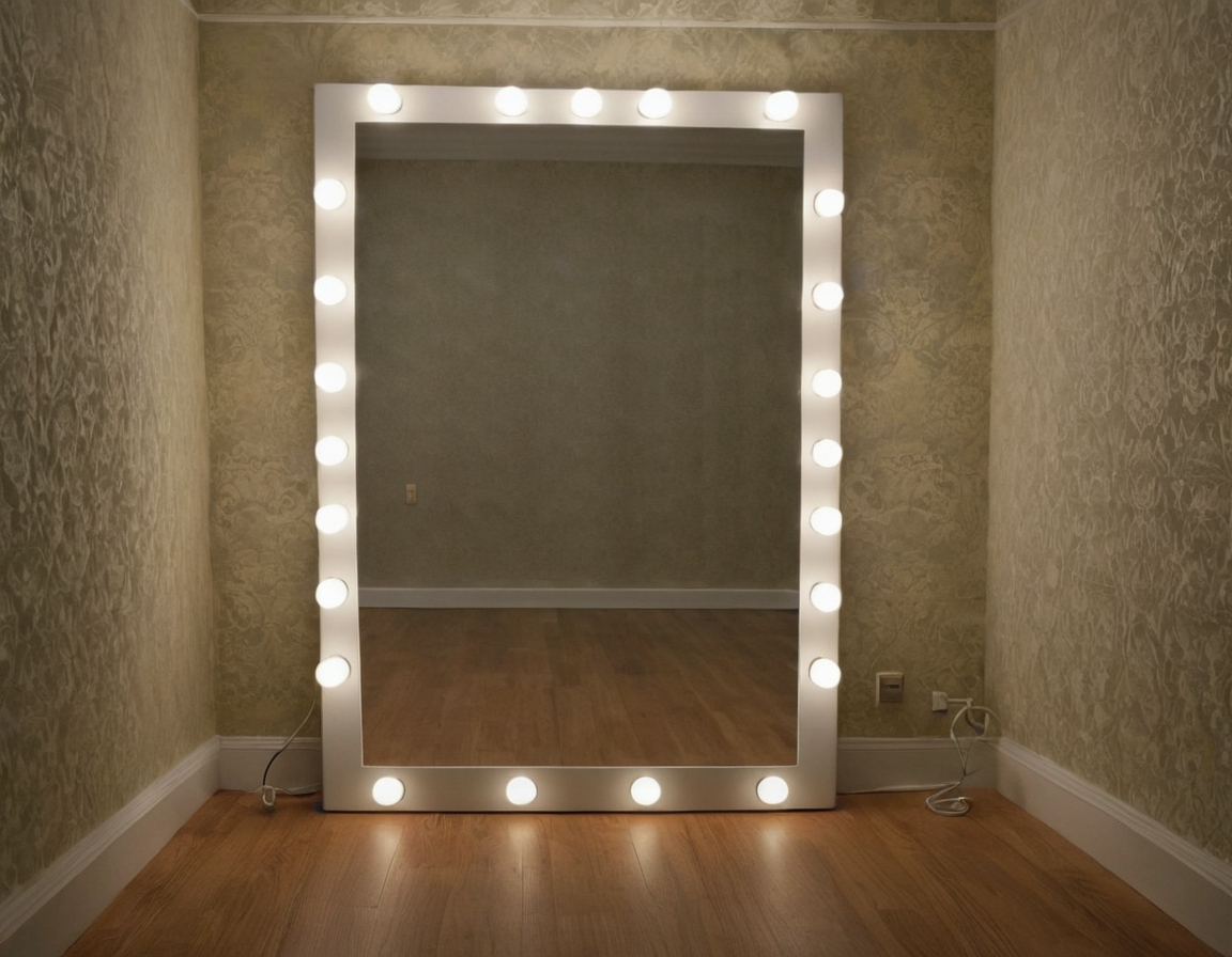 Commission the floor mirror and wallpaper wall wash before final acceptance editorial visual